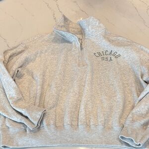 Hollister Gray Zip-Up Sweater